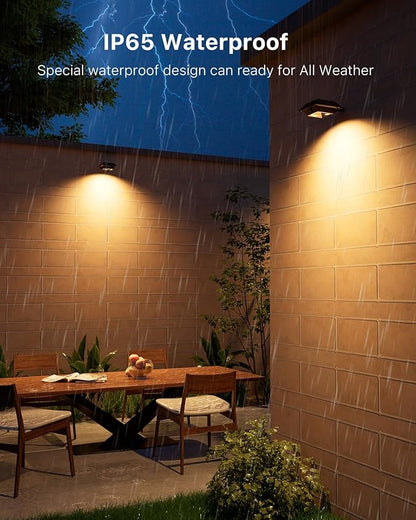 8 Pack Solar Powered Gutter Lights Outdoor Waterproof 12 LED Clip Gutters Light for Eaves, Roof, Rainspout, Fence, Railing, Wall, Garage, House Porch, Deck, Yard, No Drilling Installation(Warm White)