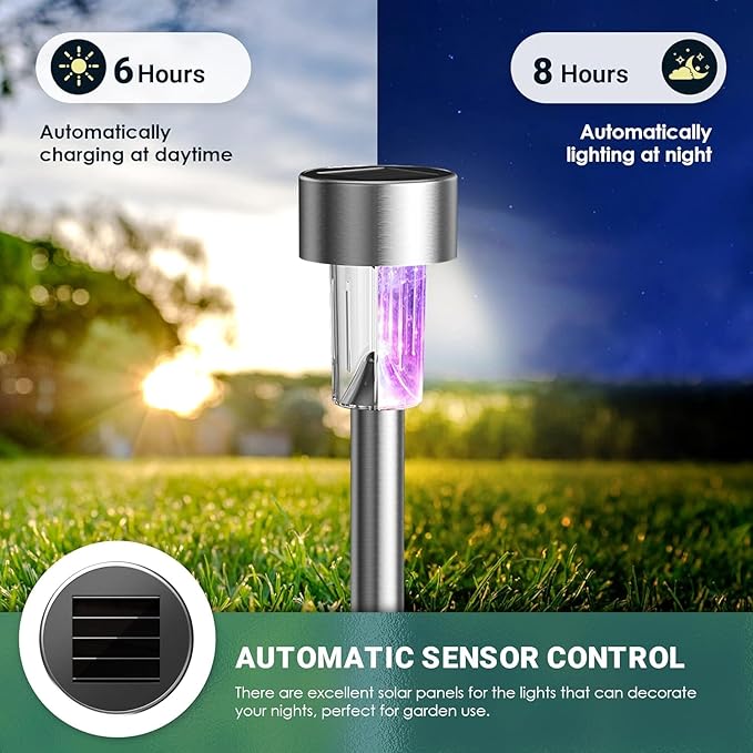 20-Pack Solar Pathway Lights, Waterproof LED Yard Lights