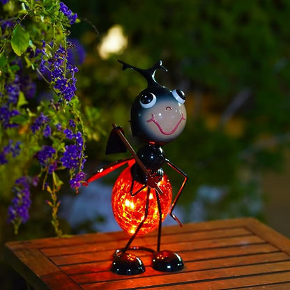 Solar Ladybug Garden Lantern Waterproof LED Ladybug Solar Lights Outdoor Decorative Tabletop Lanterns Lamp for Yard Patio Table Decoration.