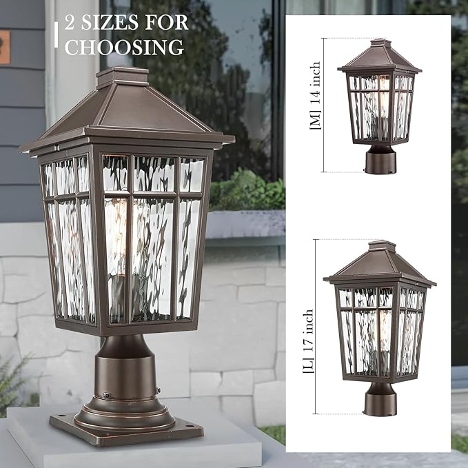 Solar Post Cap Lights 2-Pack, Waterproof LED