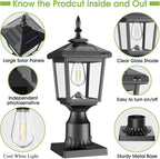 2-Pack Cool White Yard Post Cap Lights, Solar LED