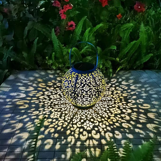 Go2garden Big Solar Outdoor Lanterns Waterproof, Gifts for Dad Mom Garden Yard Decor Lights for Patio,Balcony Party Ornaments, Birthday Mothers Day Gifts for Wife Grandma (1 Pack, Teal Blue)