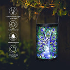 Solar Peacock Lanterns, Outdoor Hanging LED Decor
