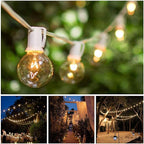 25ft LED Patio String Lights, Waterproof Outdoor