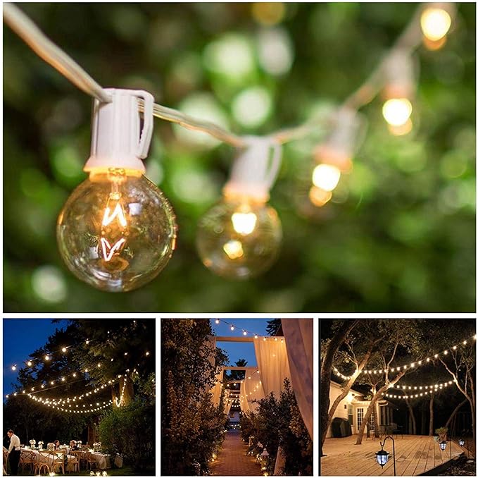 25ft LED Patio String Lights, Waterproof Outdoor