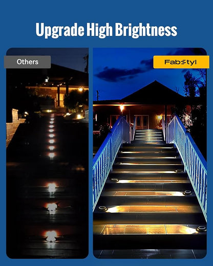 Solar Deck Dock Walkway Decorative Lights Outdoor Waterproof 4 Pack, 2 Colors in 1 Single-Sided LED Solar Driveway Lights, Road Driveway Marker for Warning Stair Pathway Patio Yard, Black