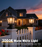 2-Pack Yard Post Cap Lights, Solar LED