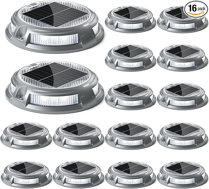 Solar Fence Lights 16-Pack, Waterproof LED