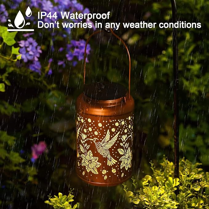 Mothers Day Gifts for Mom Grandma - Birthday Day Gifts for Women, Garden Decor Solar Lantern, Home Docor Solar Lamps, Hummingbird Solar Lights Outdoor Waterproof, Decorations Outside for Yard