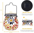 Mosaic Solar Lantern Set, Metal Yard Lighting