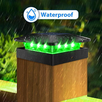 Peasur 4x4 Solar Post Cap Lights RGB Color Changing, 20 Pack Outdoor LED Fence Light Solar Powered Waterproof, Wood/Vinyl Posts Top Lights for Outside Deck Yard Garden Patio