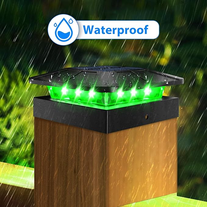 Peasur 4x4 Solar Post Cap Lights RGB Color Changing, 16 Pack Outdoor LED Fence Light Solar Powered Waterproof, Wood/Vinyl Posts Top Lighting for Outside Deck Yard Garden Patio