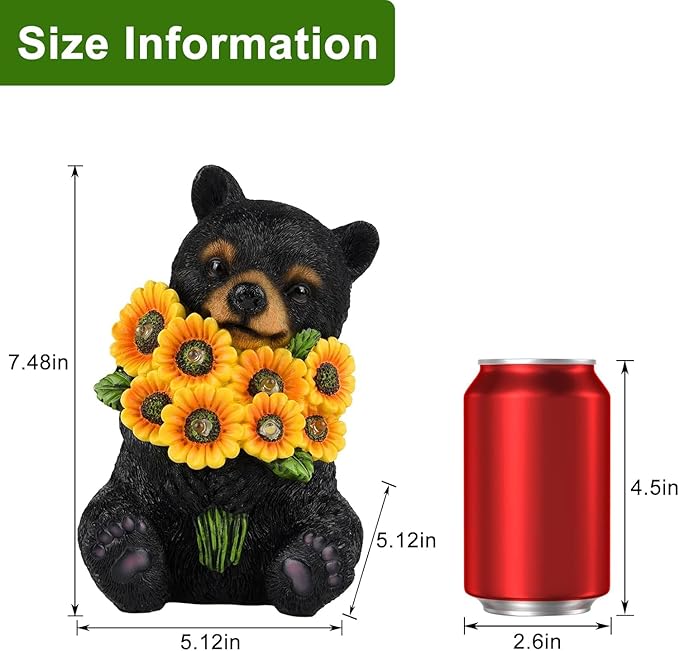 Bear Solar Lawn Figurine Light, Waterproof