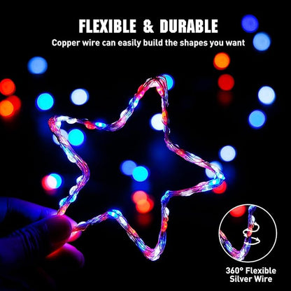 White String Lights for Yard, Waterproof LED