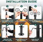 Heavy-Duty String Light Poles 2-Pack, 10ft Party