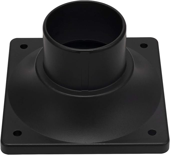 LIT-PaTH Outdoor Post Light Mounting Base, Pier Mount Base, 2-Pack, Black
