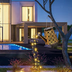 Hanging Solar Patio Lanterns, Metal Waterproof LED