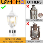 Lamp Post Light for Outdoor Posts, White Waterproof
