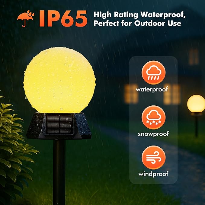 BlcTec Solar Pathway Lights Outdoor, Warm White Path Lights with 3-Sided Solar Panels, 15H Runtime, IP65 Waterproof, Auto On/Off for Patio, Garden, Lawn, Driveway, Yard, Landscape Decor, 2 Pack