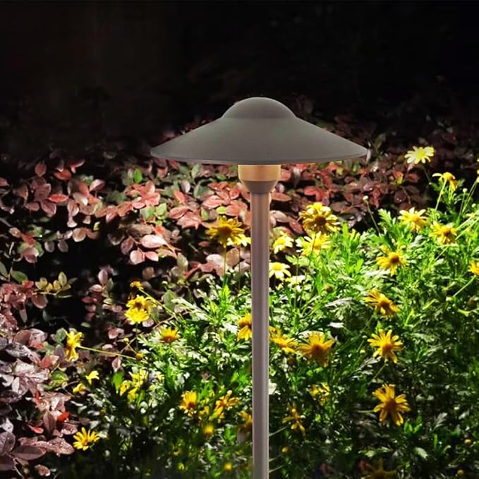 Low Voltage Path Lighting Cast Aluminum Construction for Outdoor Walkway Area Garden Yard Pathway Landscape Lighting,Replaceable 3W G4 LED Bulb Warm White Textured Bronze Finish Pack of 2