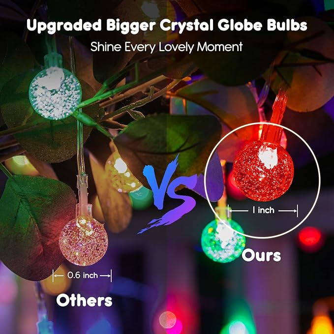 Outdoor String Lights, 33ft Multicolor Waterproof LED