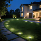 12-Pack Cold White In-Ground Solar Lights, Flat LED Garden