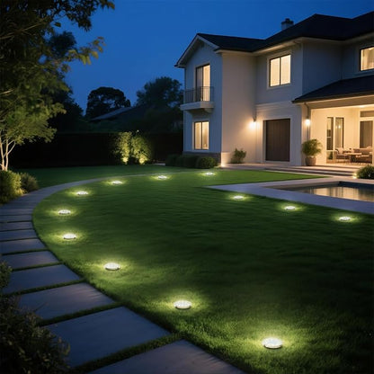 INCX Solar Lights Outdoor Waterproof,12 Pack Solar Lights for Outside, Solar Garden Lights Landscape Lighting for Patio Pathway Lawn Yard Deck Driveway Walkway, Cold White