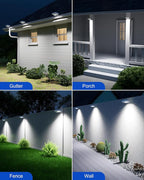 8-Pack White Solar Gutter Lights, Outdoor LED