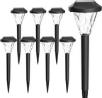 8-Pack Warm White Solar Path Lights, Outdoor Walkway LED