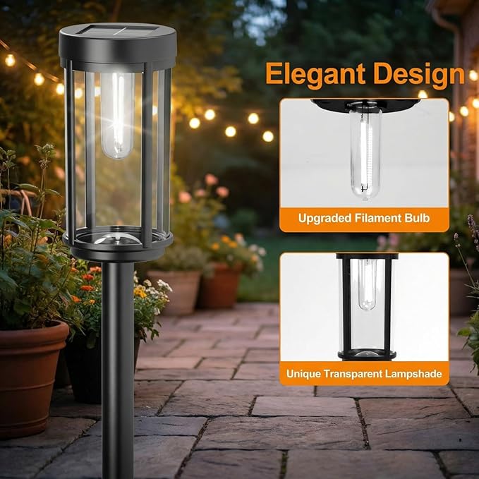 12-Pack Solar Landscape Lights for Walkway