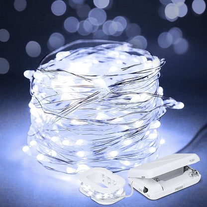 50 LED Christmas Twinkle Lights, 16ft Waterproof for Porch