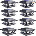 8-Pack Solar Post Cap Lights, 2-Mode Warm White Waterproof