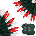Christmas Patio String Lights 2-Pack, 17ft 50 LED Waterproof