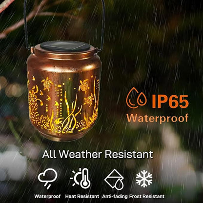 Turtle Solar Lanterns Outdoor Waterproof Hanging，Solar Lights Turtle Gifts for Women Men Metal Decorative Lanterns for Patio,Lawn, Tabletop, Landscape, Pathway,Garden Decor