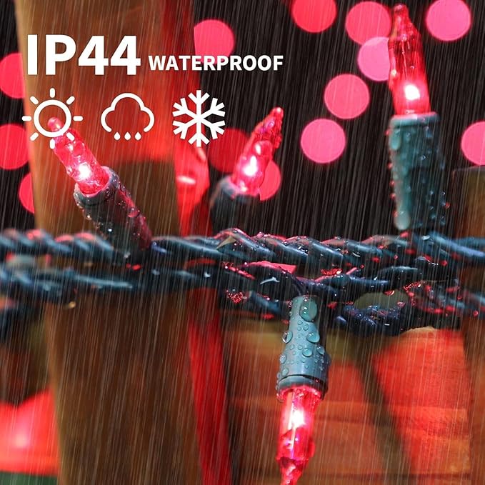LAMPHOME Pink Christmas String Lights, 100 Count 20Ft Incandescent Mini Valentine's Lights, Waterproof Pink Lights for Indoor Valentine's Day Garland Wedding Party Xmas Tree Galentine's Day Decoration