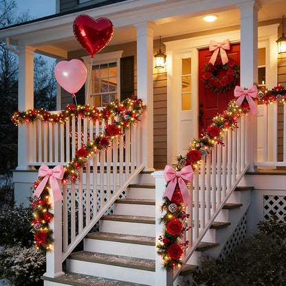 LAMPHOME 100 Count Red Clear Valentine Lights, Connectable 20ft Valentine Room Lights, Plug in Christmas String Light Indoor Outdoor for Christmas Bedroom Valentines Party Galentine's Day Decoration