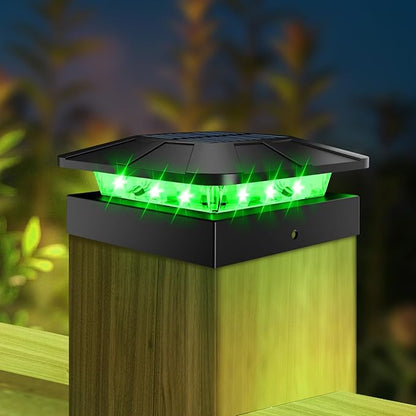 Peasur 4x4 Solar Post Cap Lights Outdoor RGB Color Changing, LED Fence Light Solar Powered Waterproof, Wood/Vinyl Posts Top Lighting for Outside Deck Yard Garden Patio