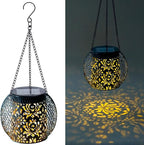 Hanging Solar Patio Lanterns, Elegant Waterproof LED