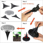 8-Pack White Flat Solar Landscape Lights, Waterproof LED