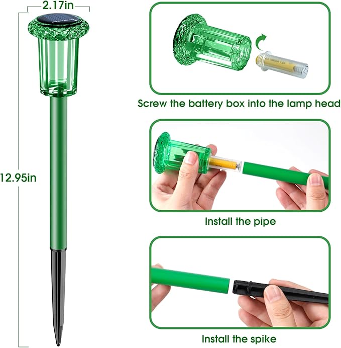10-Pack Solar Landscape Lights for Driveway