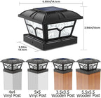 Warm White Solar Fence Post Caps 2-Pack, Patio LED