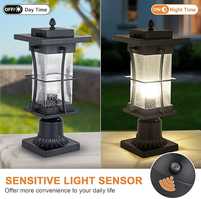 Post Lighting Fixture for Outdoor Posts, Black Waterproof