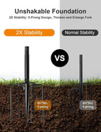 6-Pack Metal String Light Poles, Patio Stands