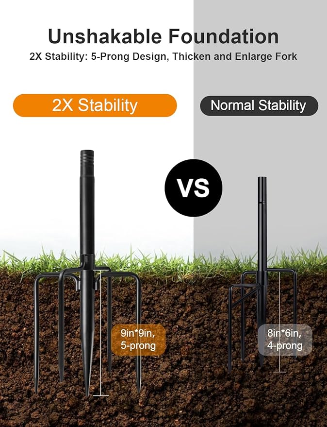2-Pack Metal Light Poles for Deck, Heavy-Duty
