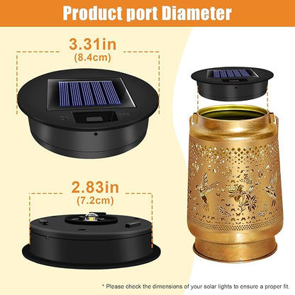 2025 Upgraded 4 Pack Solar Light Replacement Tops Parts(3.15in) for Outdoor Hanging Waterproof Solar Lanterns