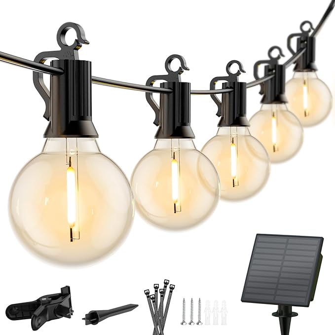 G40 Globe Patio Lights, 108ft LED Bulbs