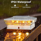 4-Pack White Solar Patio Post Lights, Outdoor LED Caps