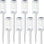 White Solar Pathway Lights 8-Pack, Driveway LED