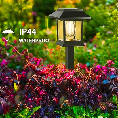 Solar Pathway Lights Outdoor, IP65 Waterproof Upgraded LED - Auto On/Off Landscape Lighting for Driveway, Garden, Walkway, Patio & Yard Decor, Warm White (12Pack)