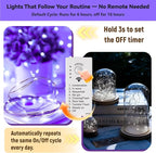 50 LED Christmas Twinkle Lights, 16ft Waterproof for Patio